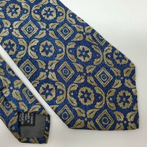 DORMEUIL PARIS LONDON SILK TIE BLUE TAN ABSTRACT